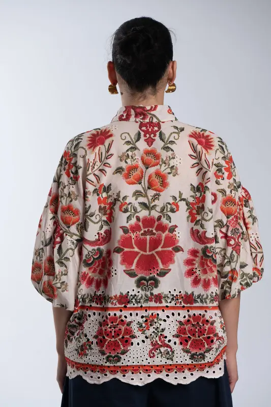 Πουκάμισο Βαμβακερό Floral Κιπούρ