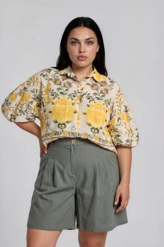 Floral Kipur Cotton Shirt