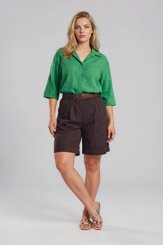 Shirt Cotton Solid-Color 