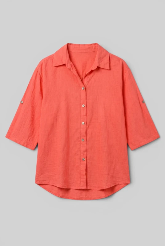 Shirt Cotton Solid-Color 