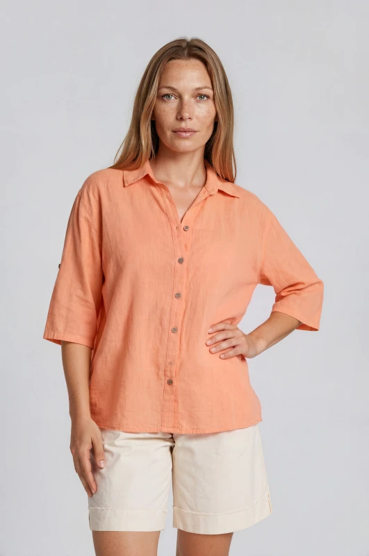 Shirt Cotton Solid-Color 
