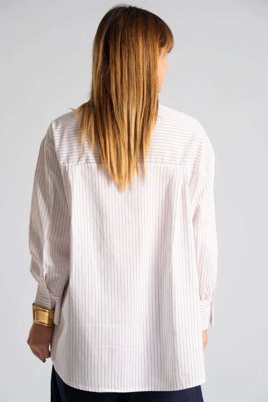 Πουκάμισο Βαμβακερό Ρίγες Καρφίτσες