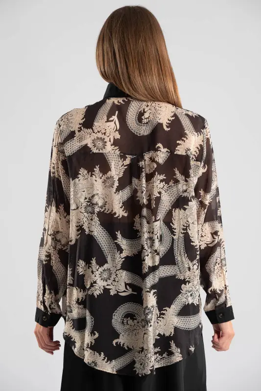 Shirt Cotton Strass Floral