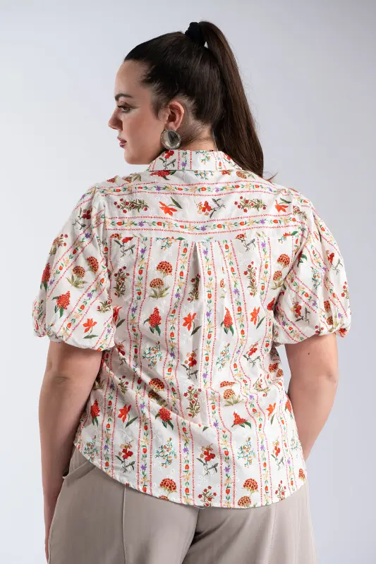 Cotton Shirt Balloon Sleeves