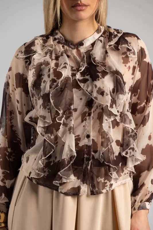 Πουκάμισο Βολάν Animal Pattern