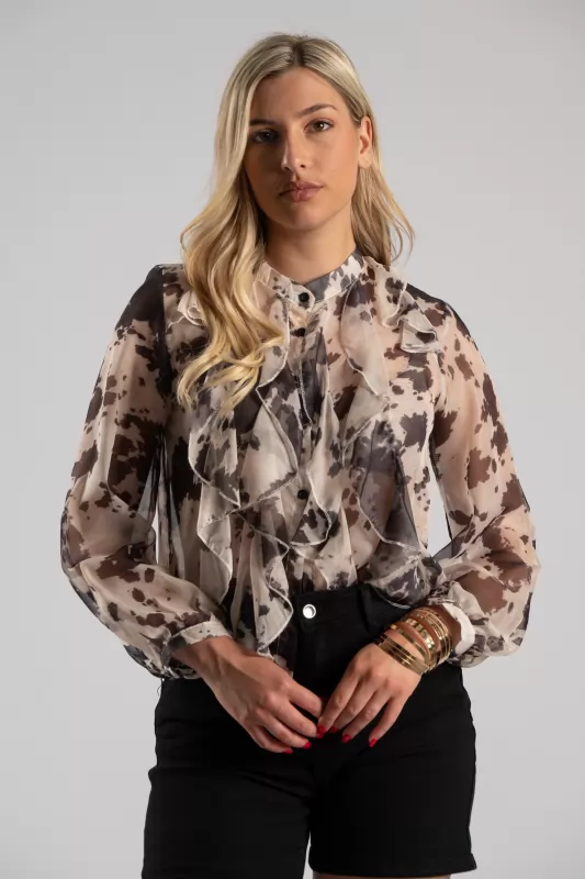 Πουκάμισο Βολάν Animal Pattern