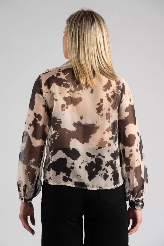 Πουκάμισο Βολάν Animal Pattern
