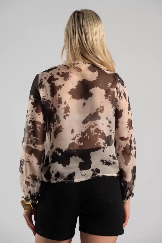 Πουκάμισο Βολάν Animal Pattern