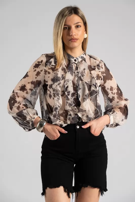 Πουκάμισο Βολάν Animal Pattern