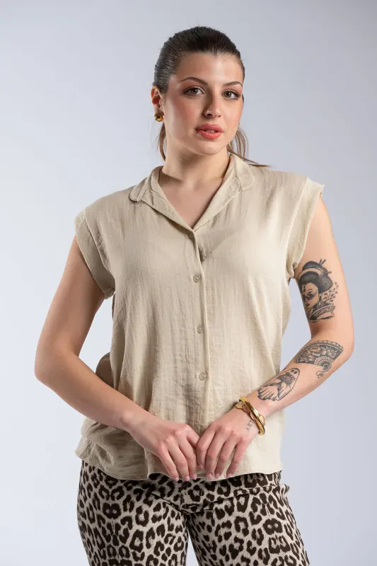 Πουκάμισο Υφασμάτινο Mao Γιακά