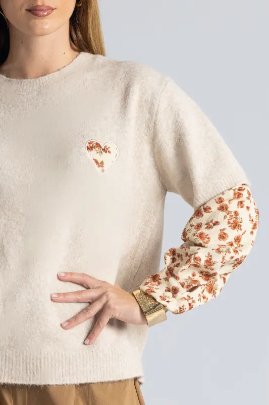 Sweater Floral Details 