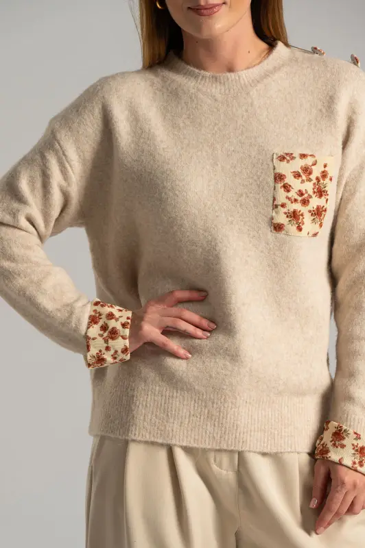 Πουλόβερ Floral Λεπτομέρειες