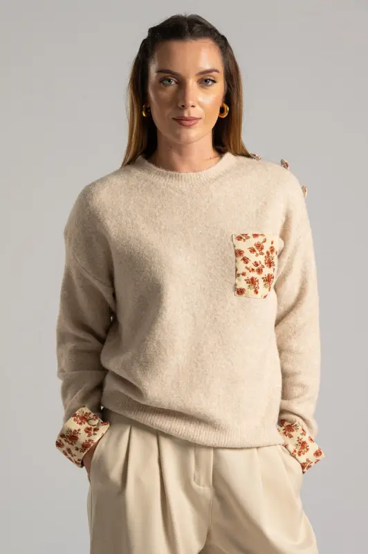 Πουλόβερ Floral Λεπτομέρειες
