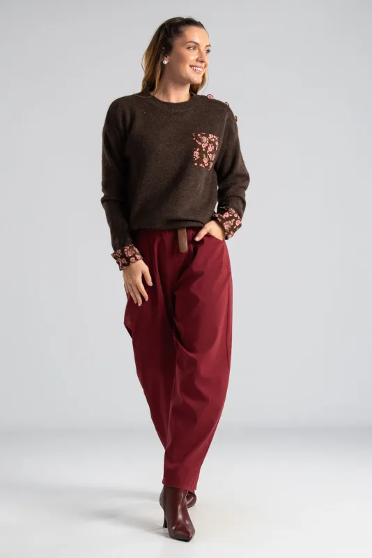 Sweater Floral Details 