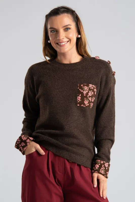 Πουλόβερ Floral Λεπτομέρειες