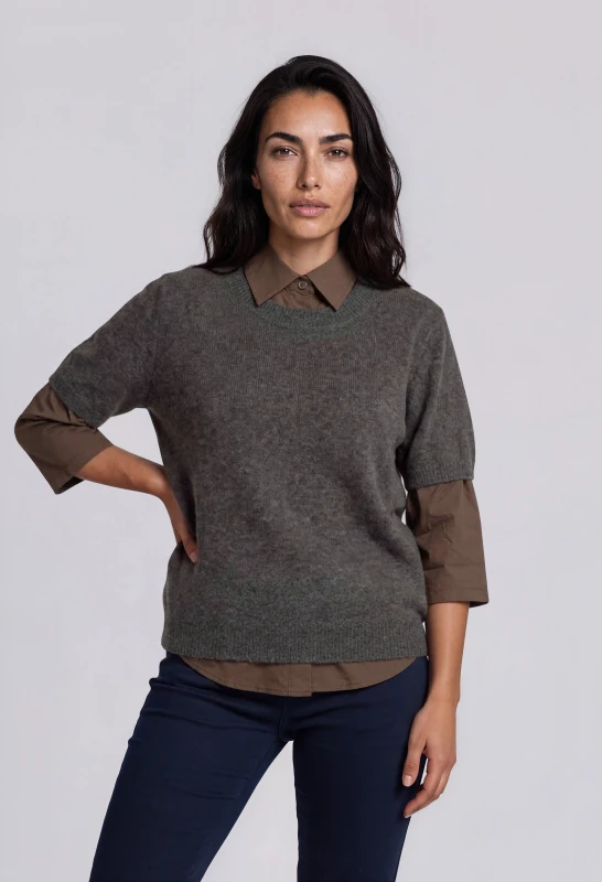Sweater Short-Sleeved Melange 