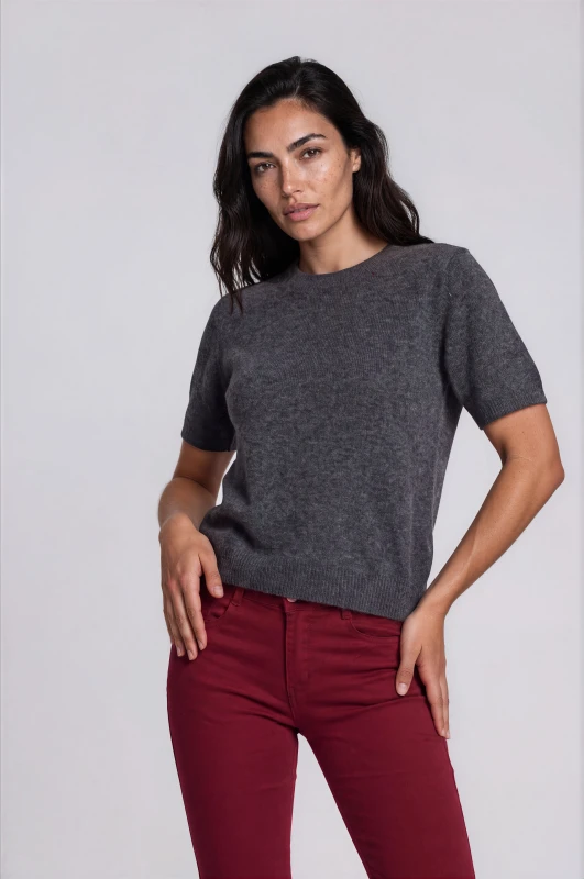 Sweater Short-Sleeved Melange 