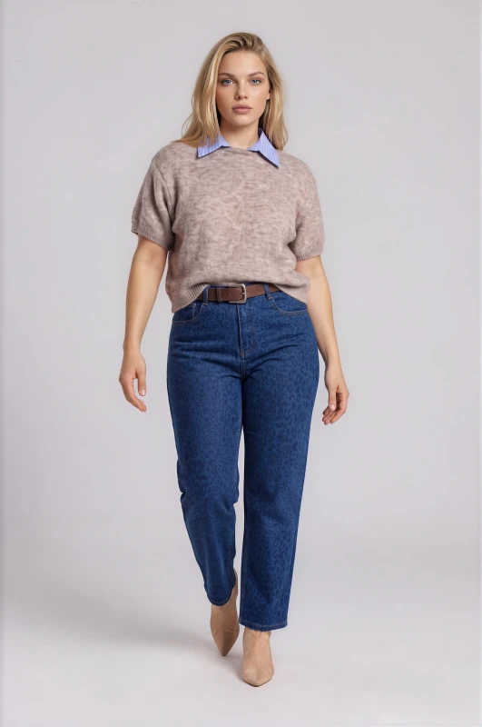 Sweater Melange with Detachable Collar