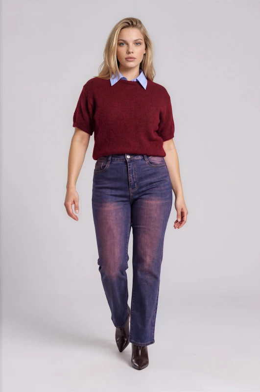 Sweater Melange with Detachable Collar