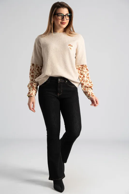 Πουλόβερ Νημάτινο Κοτλέ Μανίκια