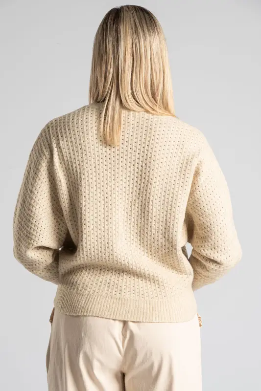 Sweater Batwing Sleeves Perforated