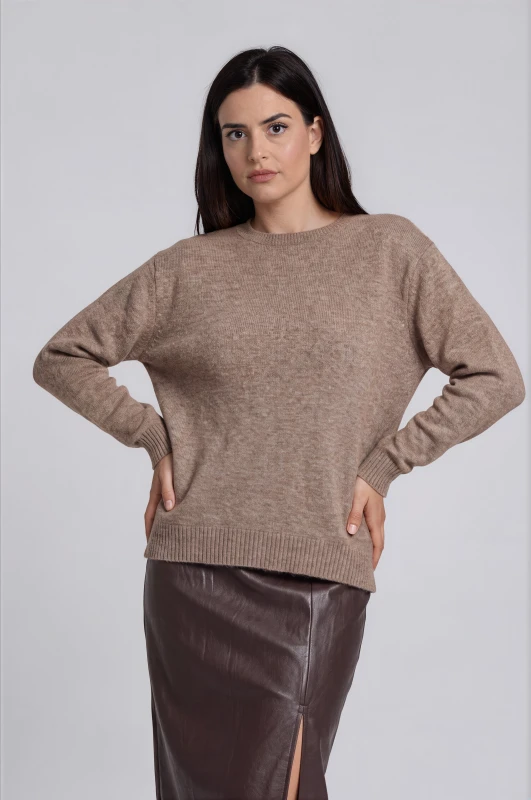 Πουλόβερ Oversized Μονόχρωμο