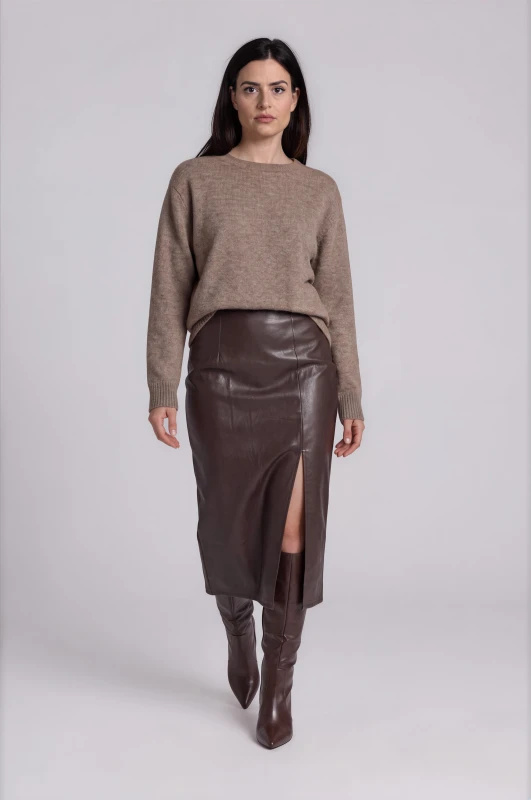 Πουλόβερ Oversized Μονόχρωμο