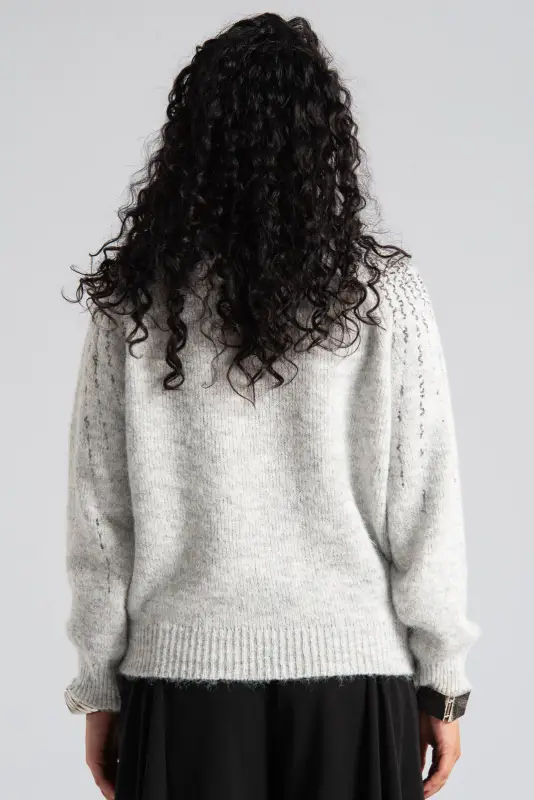 Sweater Sequin Rib Trim 