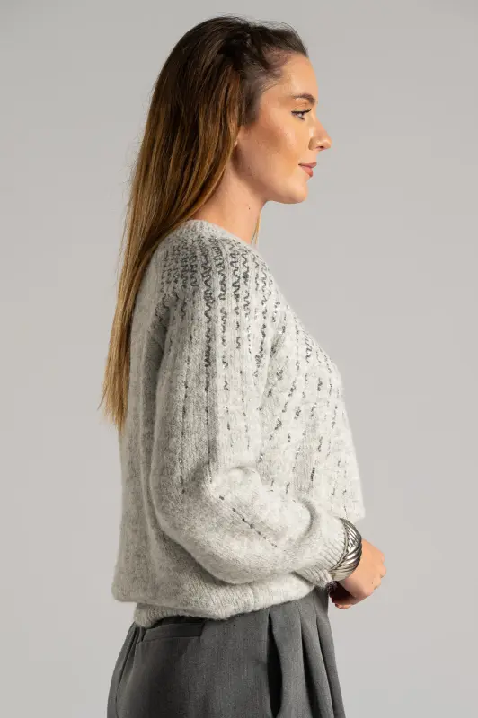 Πουλόβερ Παγιέτα Rib Τελείωμα