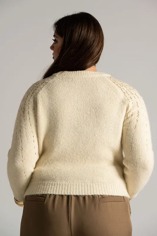 Πουλόβερ Παγιέτα Rib Τελείωμα