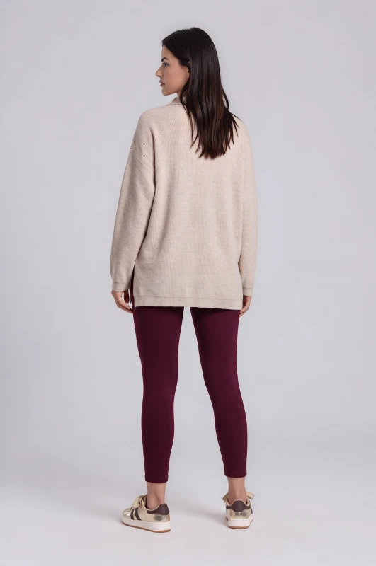 Sweater Ribbed Zipper Collar