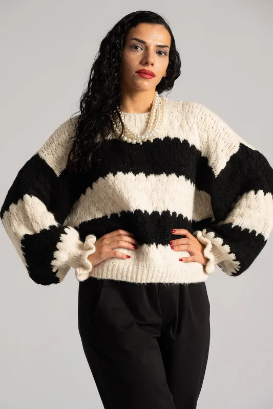 Πουλόβερ Ριγέ Πλεκτό