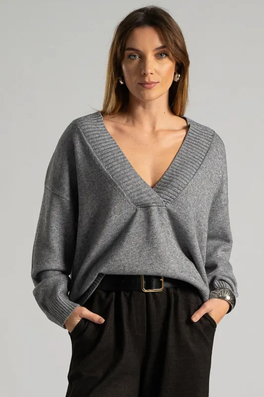 Sweater V Rib Trim