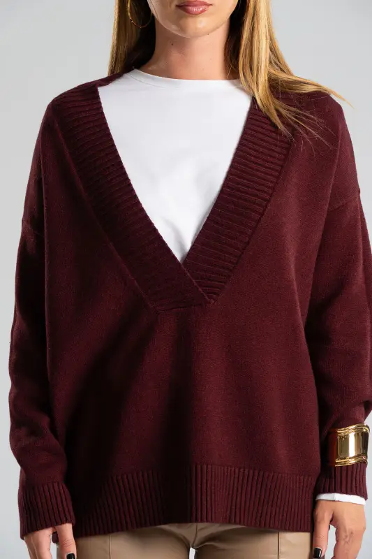 Sweater V Rib Trim