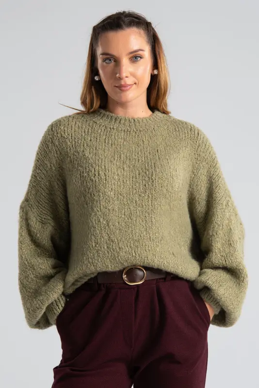 Πουλόβερ Χρυσοκλωστή Balloon Μανίκια