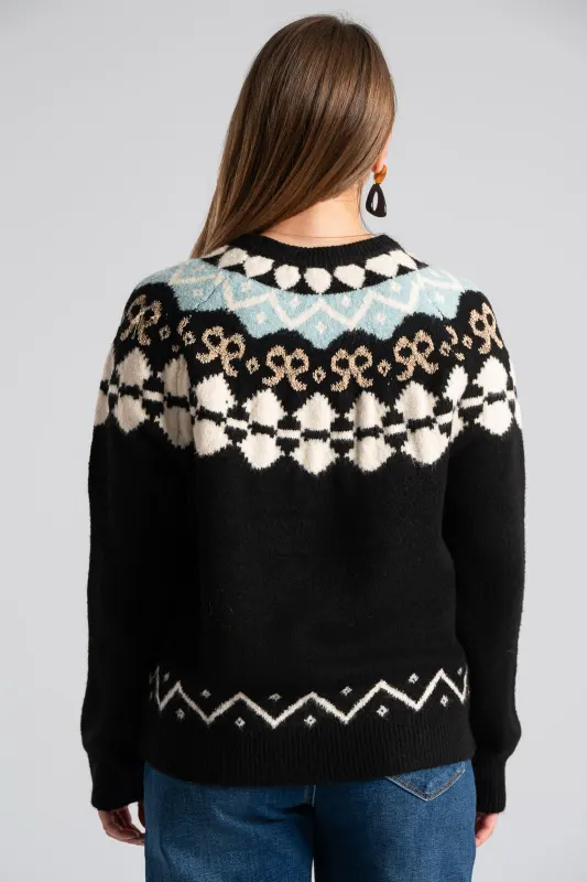 Sweater Gold Thread Embroidered 