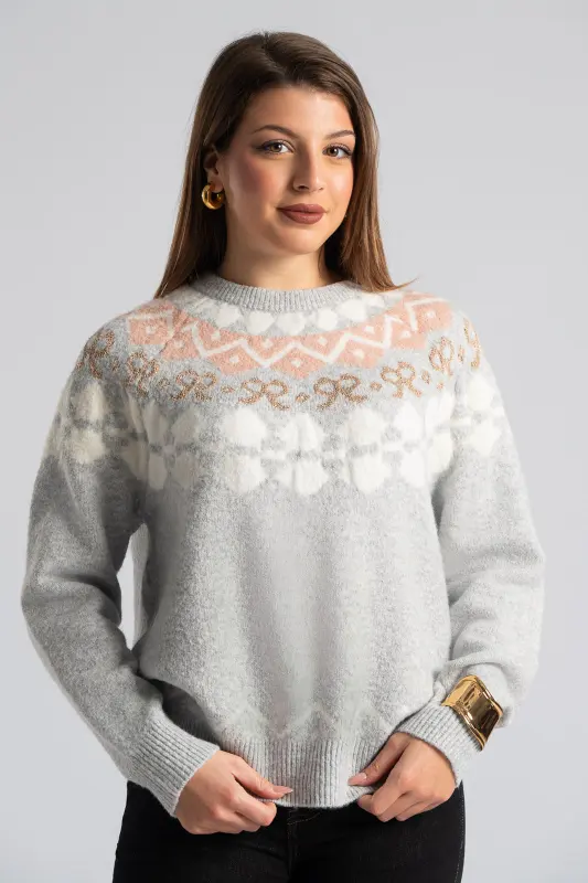 Πουλόβερ Χρυσοκλωστή Εμπριμέ