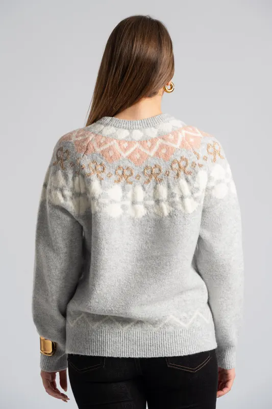 Sweater Gold Thread Embroidered 
