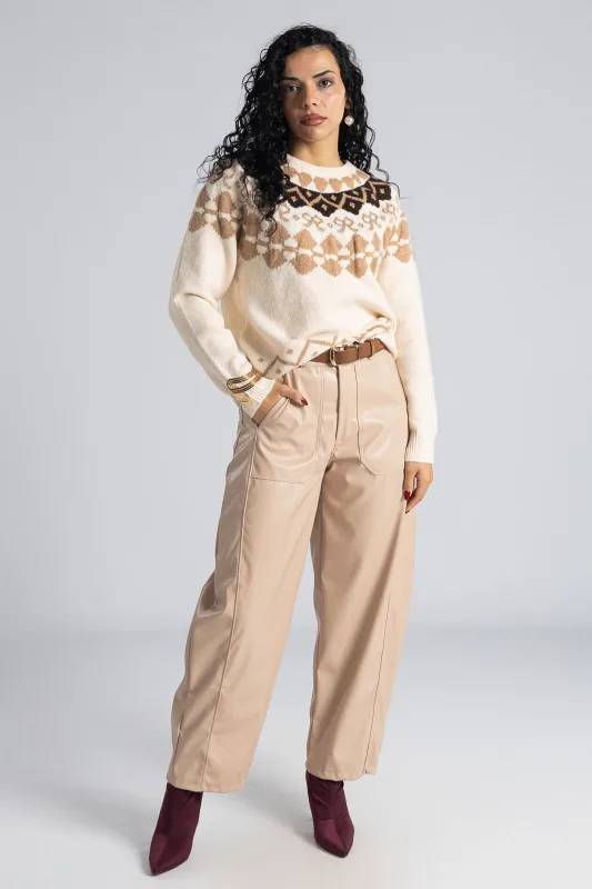 Πουλόβερ Χρυσοκλωστή Εμπριμέ