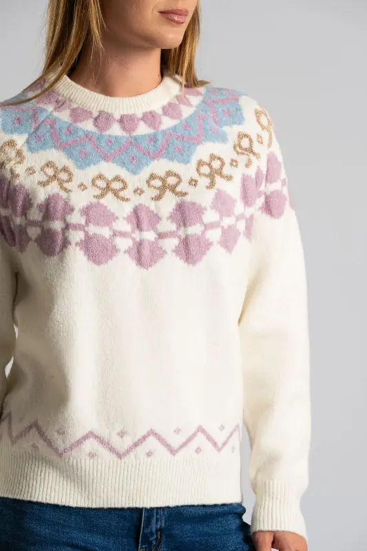 Sweater Gold Thread Embroidered 