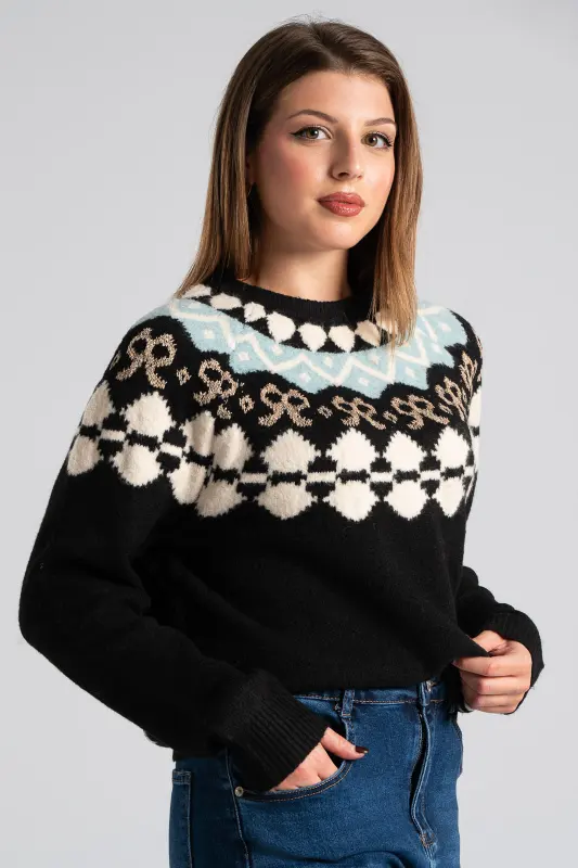 Sweater Gold Thread Embroidered 