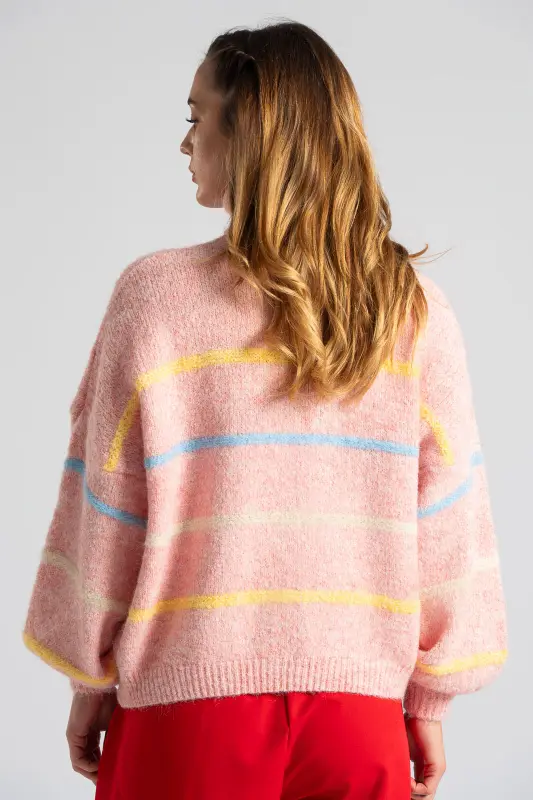 Pullover Turtleneck Colored Stripes