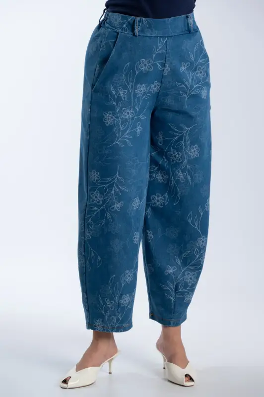 Relaxed Fit Παντελόνι Floral Print