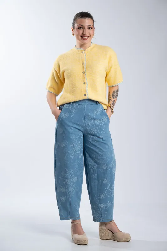 Relaxed Fit Παντελόνι Floral Print