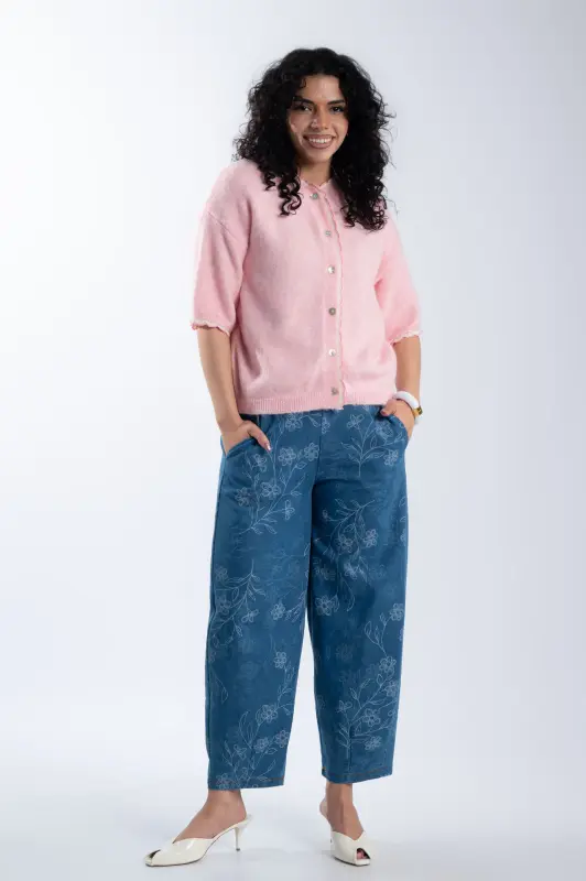 Relaxed Fit Παντελόνι Floral Print