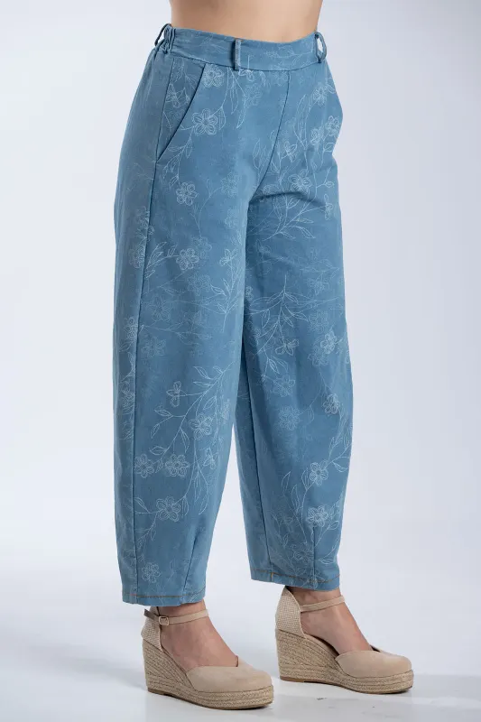 Relaxed Fit Παντελόνι Floral Print