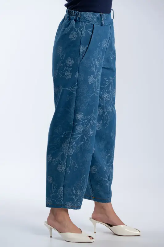Relaxed Fit Παντελόνι Floral Print