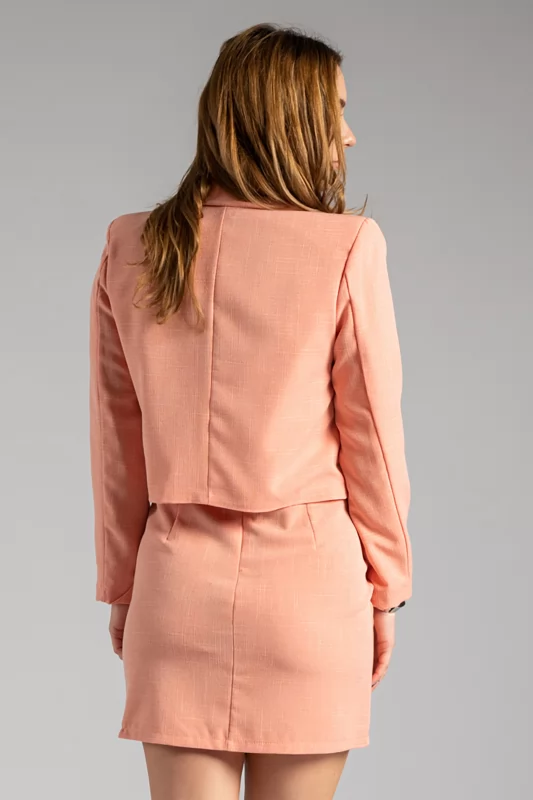 Jacket Crop Button Salmon 