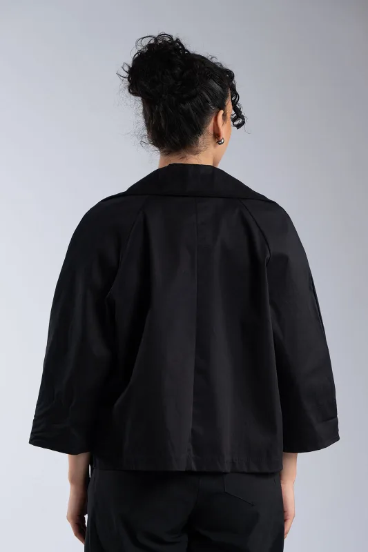 Σακάκι Crop Βαμβακερό Μονόχρωμο