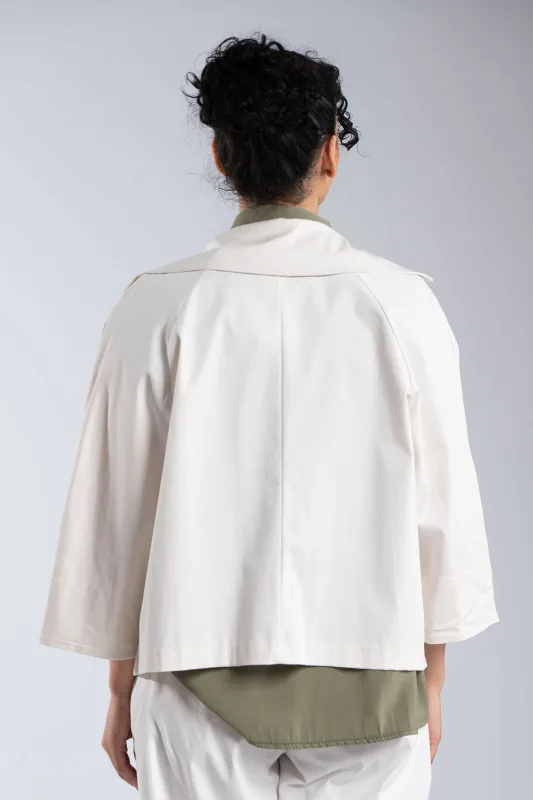 Σακάκι Crop Βαμβακερό Μονόχρωμο